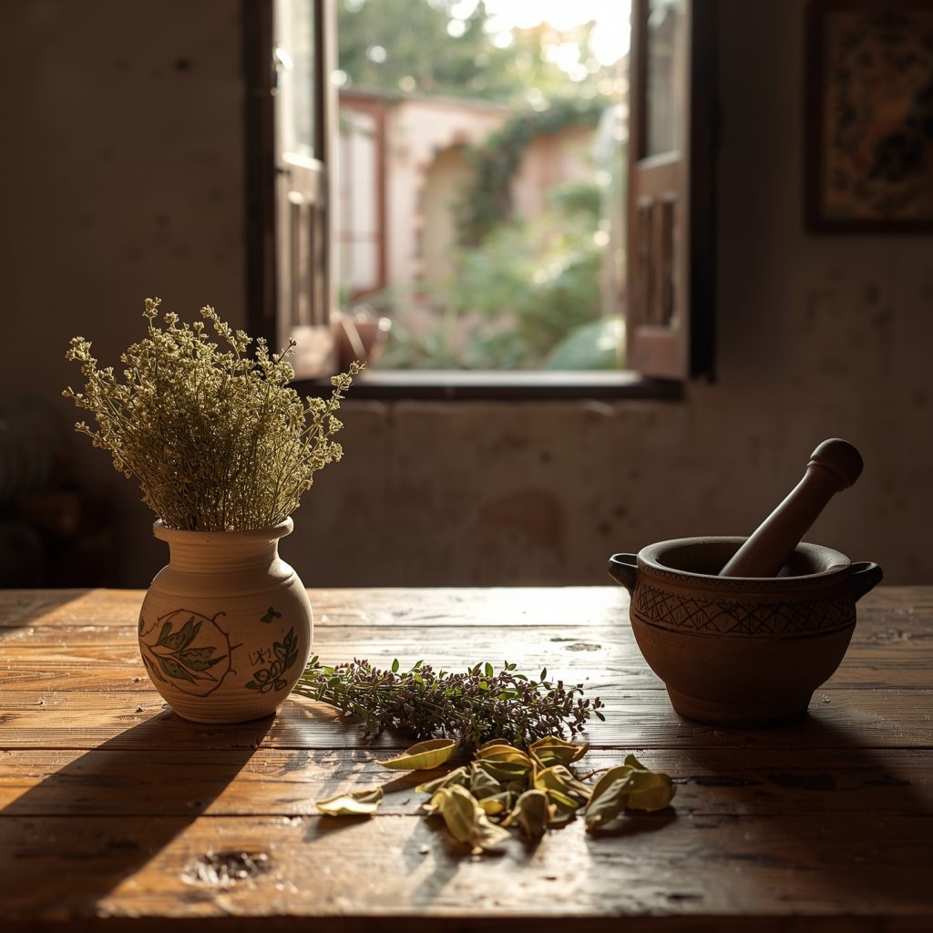 Le secret de maman du Souss pour soulager les douleurs de règles : miel, thym sauvage (timija) et verveine citronnée (louiza)