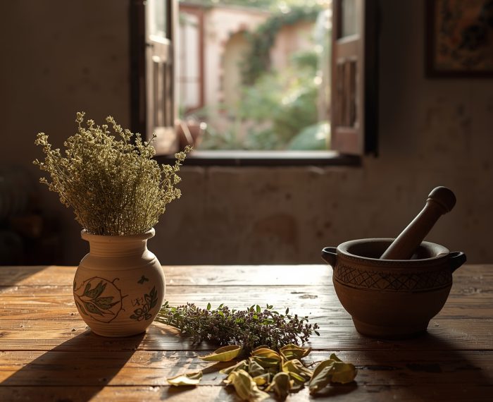 Le secret de maman du Souss pour soulager les douleurs de règles : miel, thym sauvage (timija) et verveine citronnée (louiza)